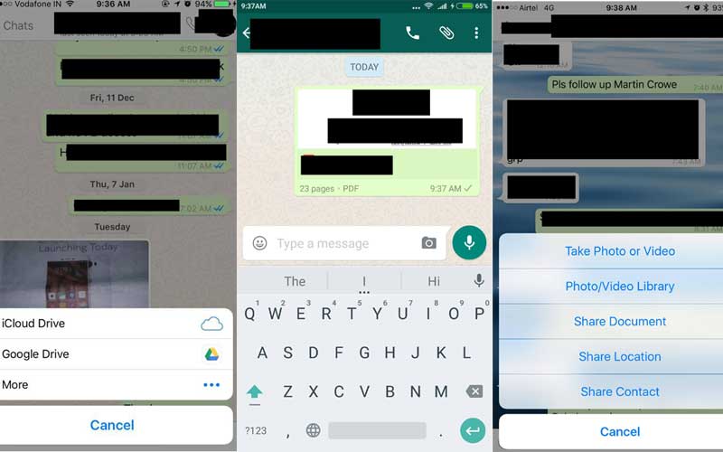WhatsApp For Android And IOS Get Document Sharing,ignored windows