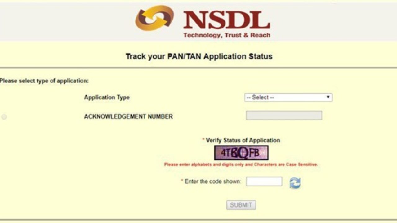 pan card status - track your pan card application status