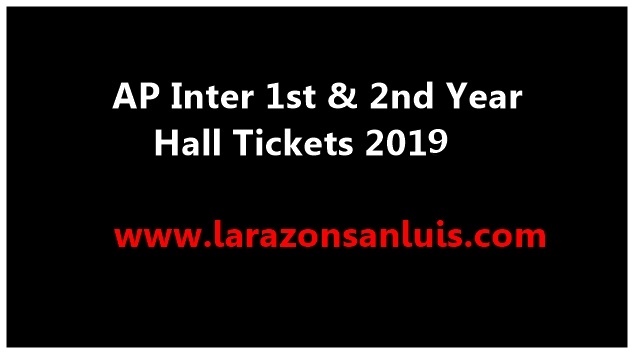 AP Inter 1st Year & 2nd Year Hall Tickets 2019