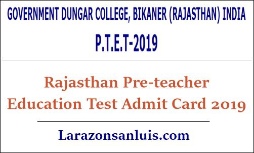 Rajasthan PTET Admit Card 2019