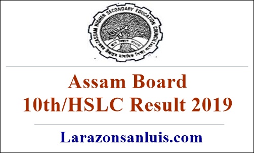 Assam HSLC Result 2019