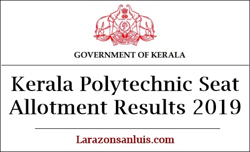 Kerala Polytechnic Seat Allotment Results 2019